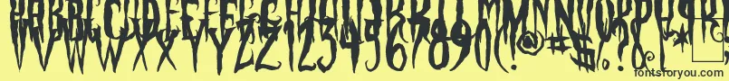 PhantomFingers Font – Black Fonts on Yellow Background