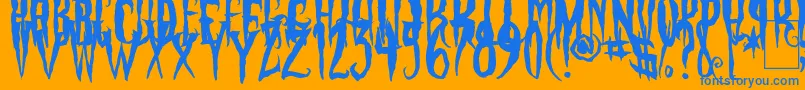 PhantomFingers Font – Blue Fonts on Orange Background