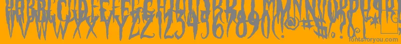 PhantomFingers Font – Gray Fonts on Orange Background