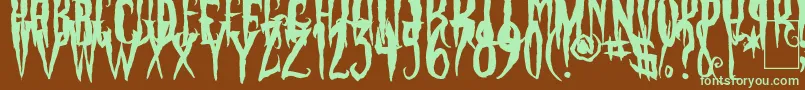 PhantomFingers Font – Green Fonts on Brown Background