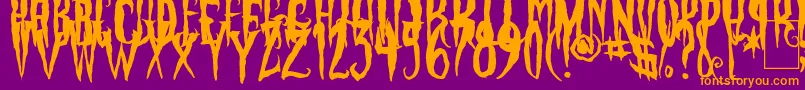 PhantomFingers Font – Orange Fonts on Purple Background