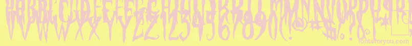 PhantomFingers Font – Pink Fonts on Yellow Background