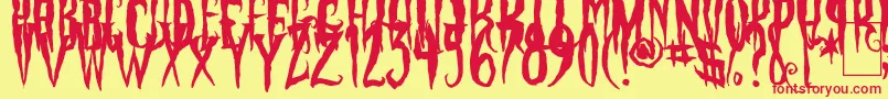 PhantomFingers Font – Red Fonts on Yellow Background