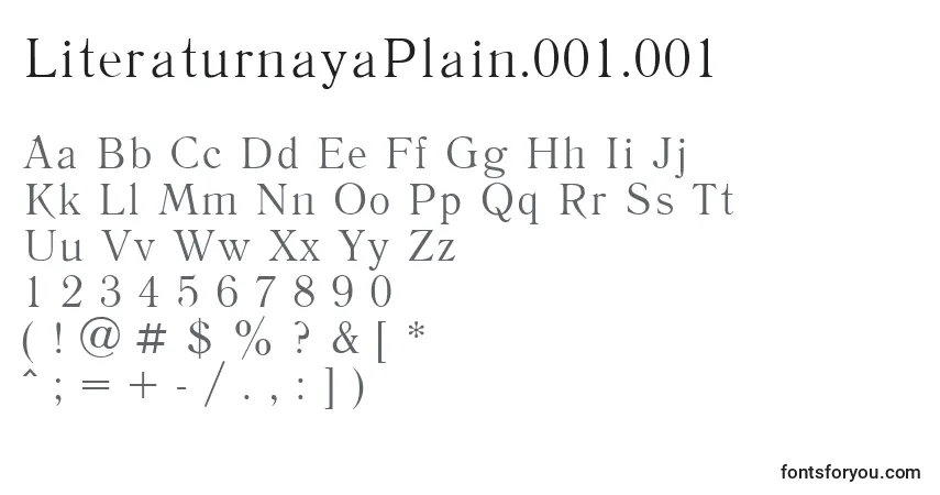 A fonte LiteraturnayaPlain.001.001 – alfabeto, números, caracteres especiais