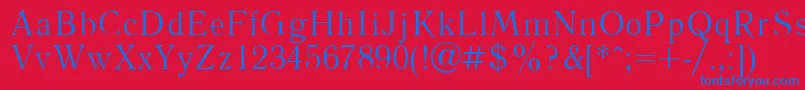 LiteraturnayaPlain.001.001 Font – Blue Fonts on Red Background