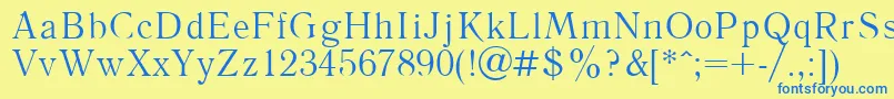 LiteraturnayaPlain.001.001 Font – Blue Fonts on Yellow Background