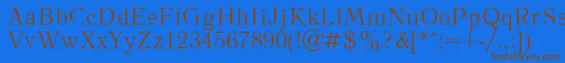 フォントLiteraturnayaPlain.001.001 – 茶色の文字が青い背景にあります。