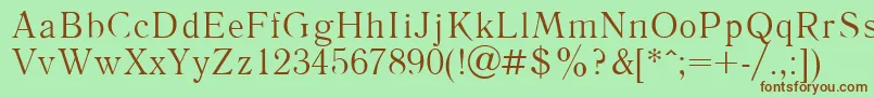 LiteraturnayaPlain.001.001 Font – Brown Fonts on Green Background