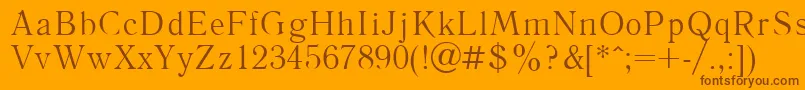 LiteraturnayaPlain.001.001 Font – Brown Fonts on Orange Background