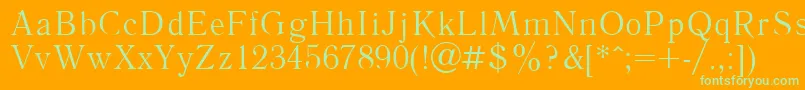 Weitere Informationen zur LiteraturnayaPlain.001.001-Schriftart LiteraturnayaPlain.001.001-Schriftart – Grüne Schriften auf orangefarbenem Hintergrund