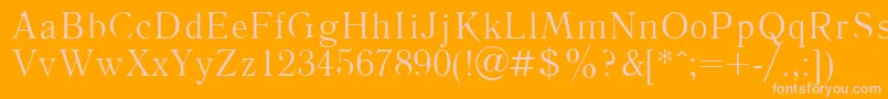 Czcionka LiteraturnayaPlain.001.001 – różowe czcionki na pomarańczowym tle