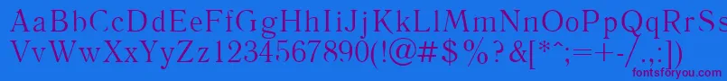 LiteraturnayaPlain.001.001 Font – Purple Fonts on Blue Background