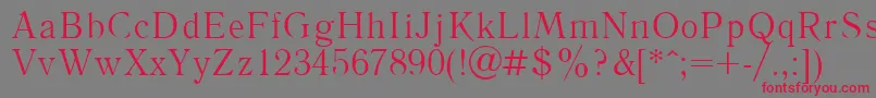 Czcionka LiteraturnayaPlain.001.001 – czerwone czcionki na szarym tle