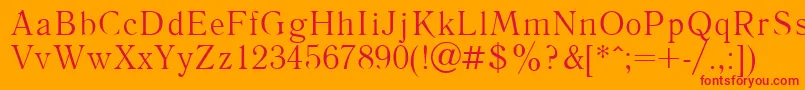 フォントLiteraturnayaPlain.001.001 – オレンジの背景に赤い文字