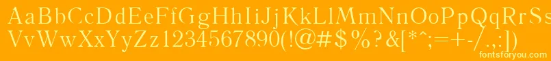 LiteraturnayaPlain.001.001 Font – Yellow Fonts on Orange Background