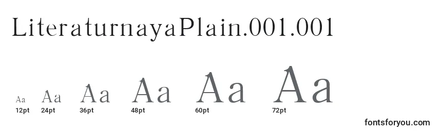 Размеры шрифта LiteraturnayaPlain.001.001
