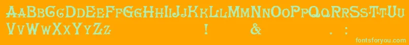 HerrfochTrash-Schriftart – Grüne Schriften auf orangefarbenem Hintergrund