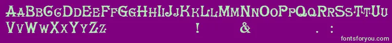 HerrfochTrash-fontti – vihreät fontit violetilla taustalla