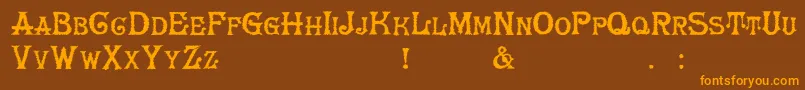 HerrfochTrash-Schriftart – Orangefarbene Schriften auf braunem Hintergrund