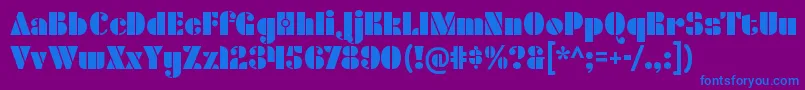 DensmoreRegular Font – Blue Fonts on Purple Background