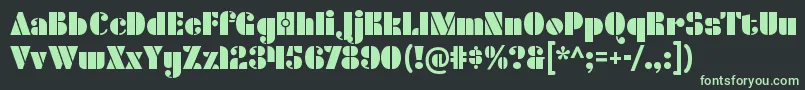 DensmoreRegular Font – Green Fonts on Black Background