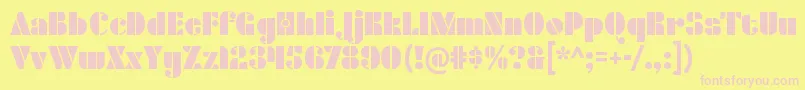 DensmoreRegular Font – Pink Fonts on Yellow Background