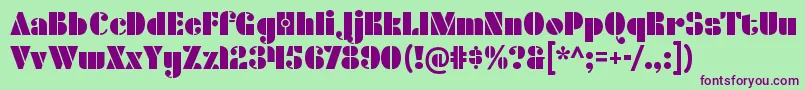DensmoreRegular Font – Purple Fonts on Green Background