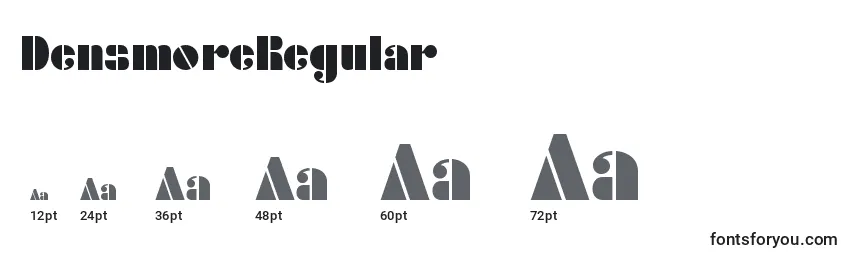 DensmoreRegular Font Sizes