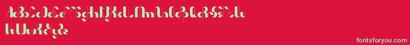 AnythingMeanEverything-Schriftart – Grüne Schriften auf rotem Hintergrund