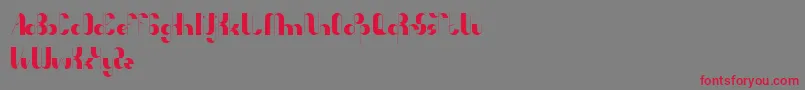 フォントAnythingMeanEverything – 赤い文字の灰色の背景