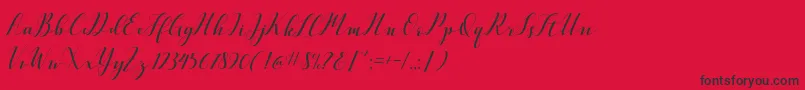 VellesaScriptDemo Font – Black Fonts on Red Background