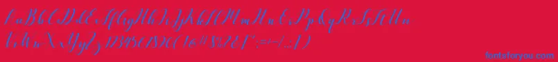 VellesaScriptDemo Font – Blue Fonts on Red Background