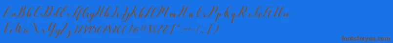 VellesaScriptDemo Font – Brown Fonts on Blue Background