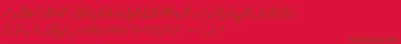 VellesaScriptDemo Font – Brown Fonts on Red Background