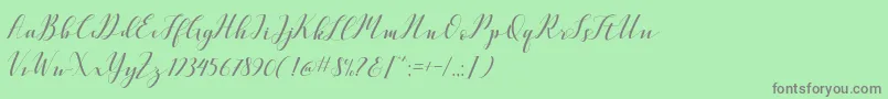 VellesaScriptDemo Font – Gray Fonts on Green Background