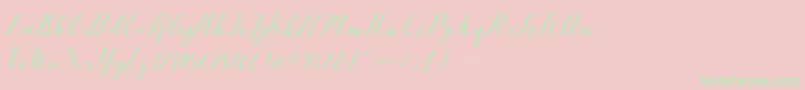 VellesaScriptDemo-Schriftart – Grüne Schriften auf rosa Hintergrund