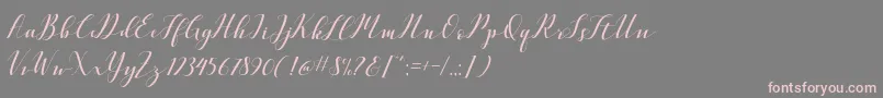 VellesaScriptDemo-Schriftart – Rosa Schriften auf grauem Hintergrund