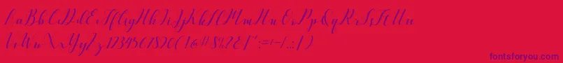 VellesaScriptDemo Font – Purple Fonts on Red Background