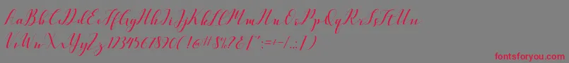 VellesaScriptDemo Font – Red Fonts on Gray Background