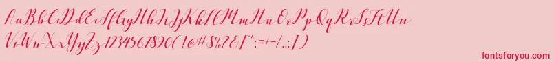 VellesaScriptDemo Font – Red Fonts on Pink Background