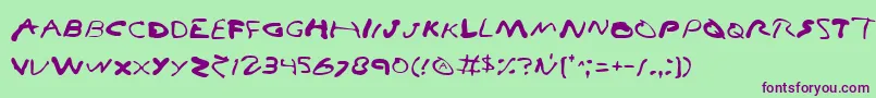 フォントVampv2 – 緑の背景に紫のフォント
