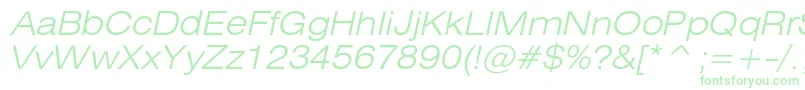 HeliosextlightItalic Font – Green Fonts on White Background