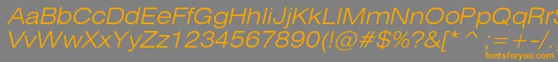 HeliosextlightItalic Font – Orange Fonts on Gray Background