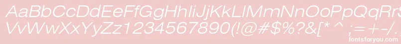 HeliosextlightItalic Font – White Fonts on Pink Background