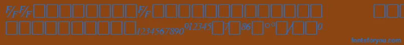 Fonte TmsfbItalic – fontes azuis em um fundo marrom