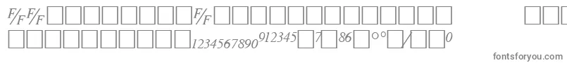 フォントTmsfbItalic – 白い背景に灰色の文字