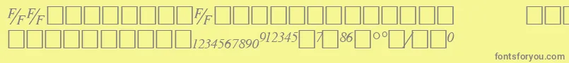 Fonte TmsfbItalic – fontes cinzas em um fundo amarelo