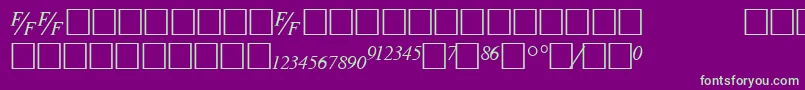 Шрифт TmsfbItalic – зелёные шрифты на фиолетовом фоне