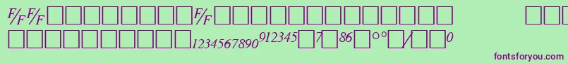 フォントTmsfbItalic – 緑の背景に紫のフォント