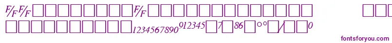 フォントTmsfbItalic – 白い背景に紫のフォント